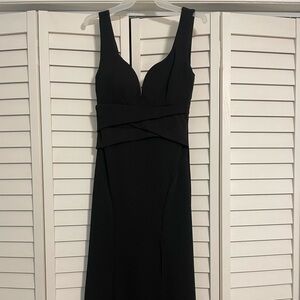 Black formal dress, floor length, size Medium